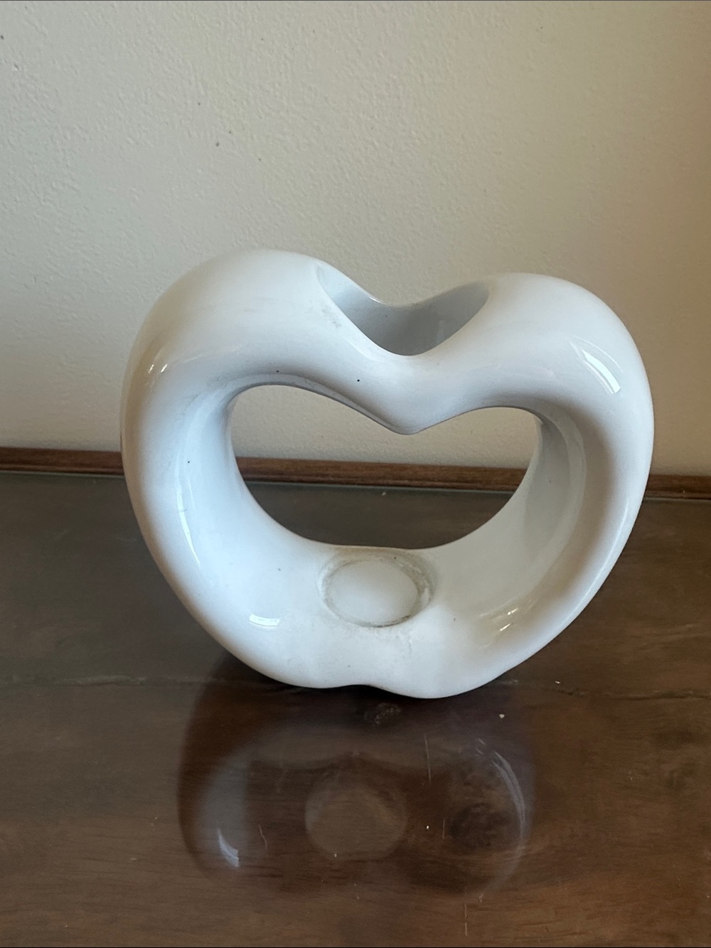 PartyLite White Ceramic Heart Shaped Incense Stick Holder, Essential Oil Burner
